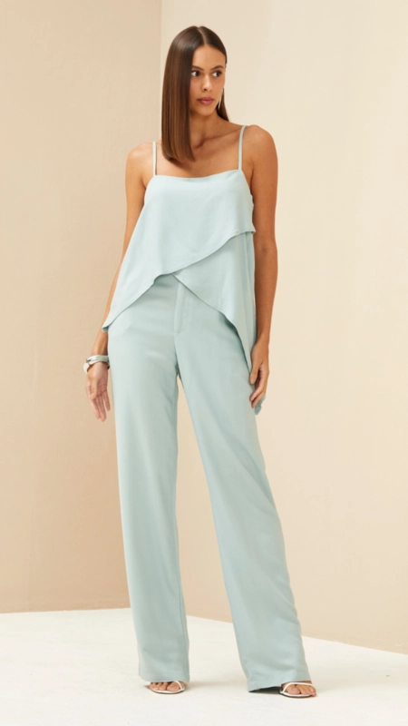 calça wide leg linho forum raquel premium