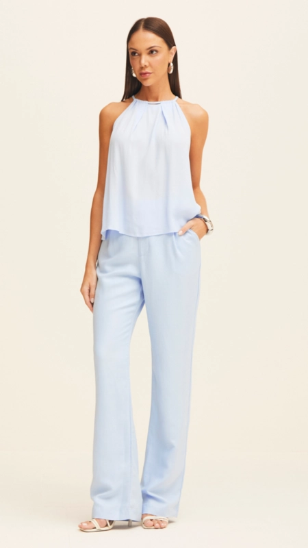 calça wide leg linho forum zaia premium