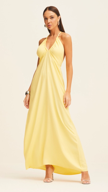 vestido longo forum viscose gretha premium