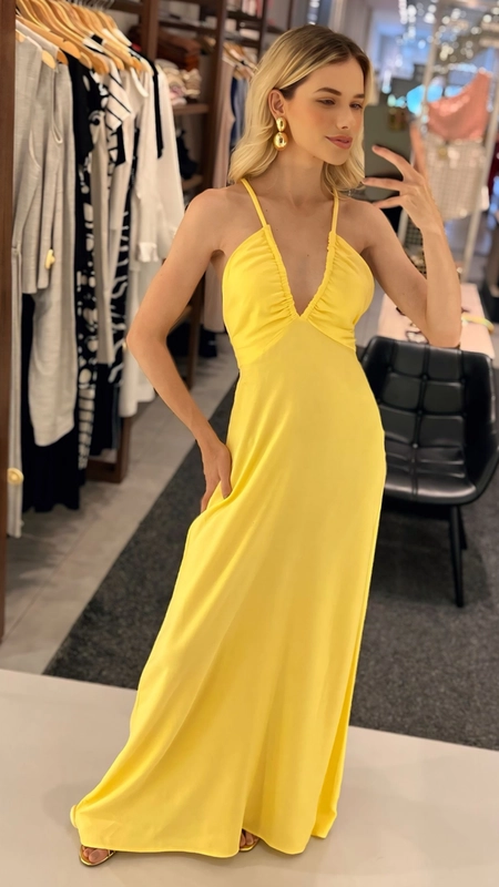 vestido longo forum viscose gretha premium