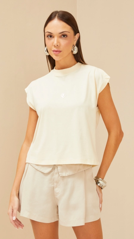 camiseta forum gola meia malha penteada