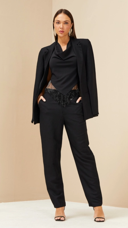 calça reta linho forum maiara premium