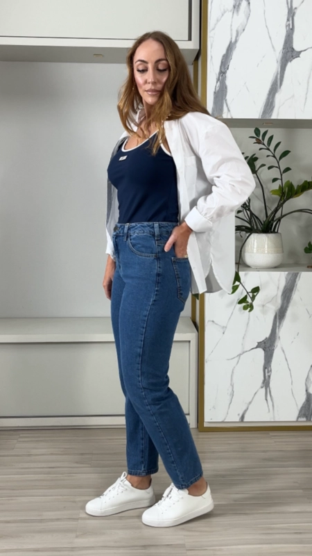 calça jeans mom forum lola