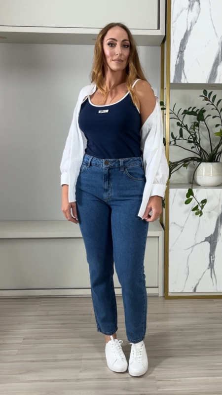 calça jeans mom forum lola