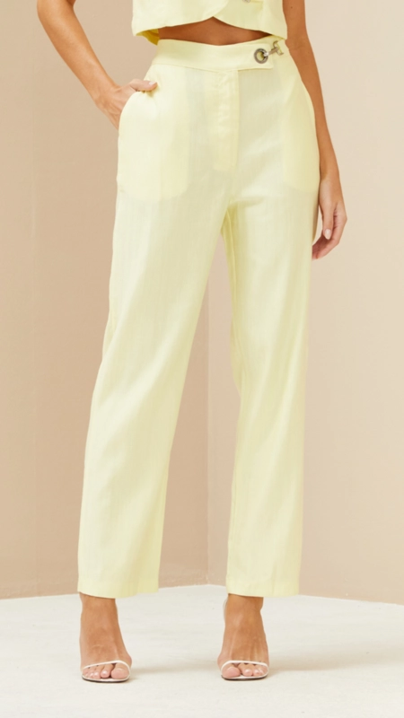 calça reta linho forum via venus premium