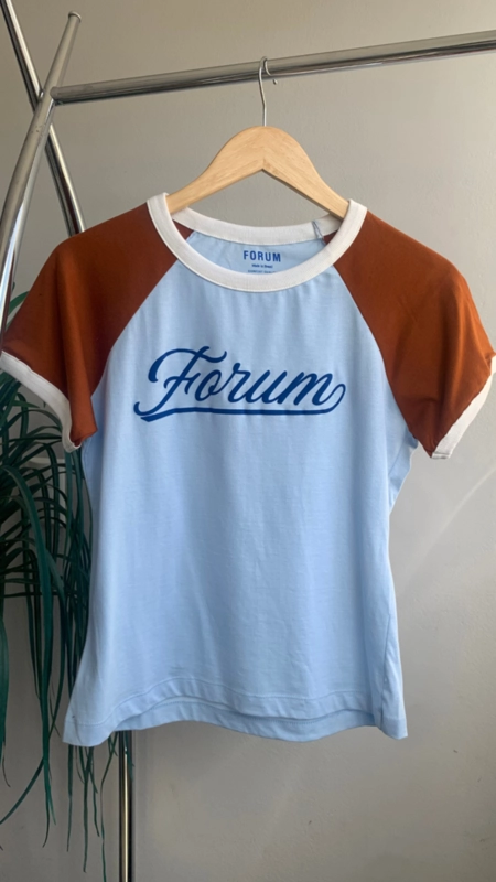 camiseta forum vintage meia malha penteada