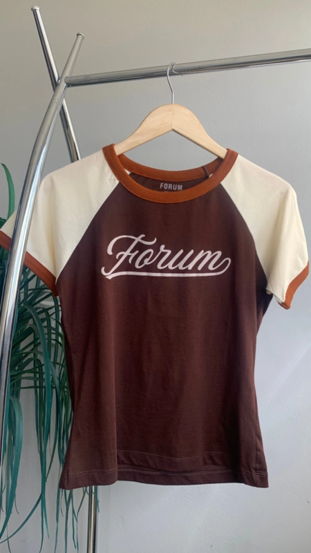 camiseta forum vintage meia malha penteada