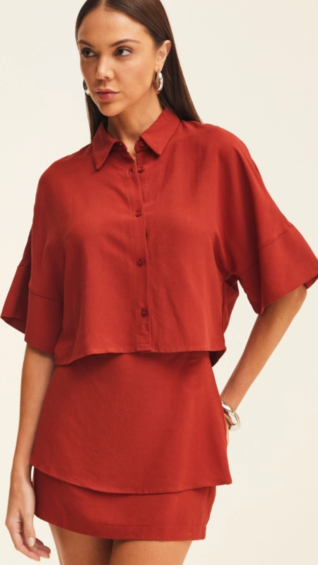 camisa manga curta forum viscolinho