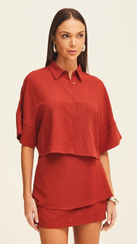 camisa manga curta forum viscolinho