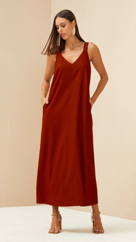 vestido midi linho forum ella premium