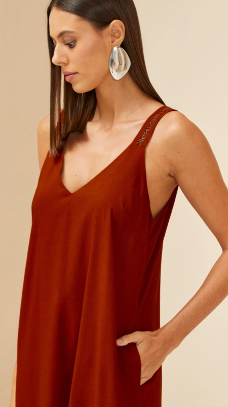 vestido midi linho forum ella premium