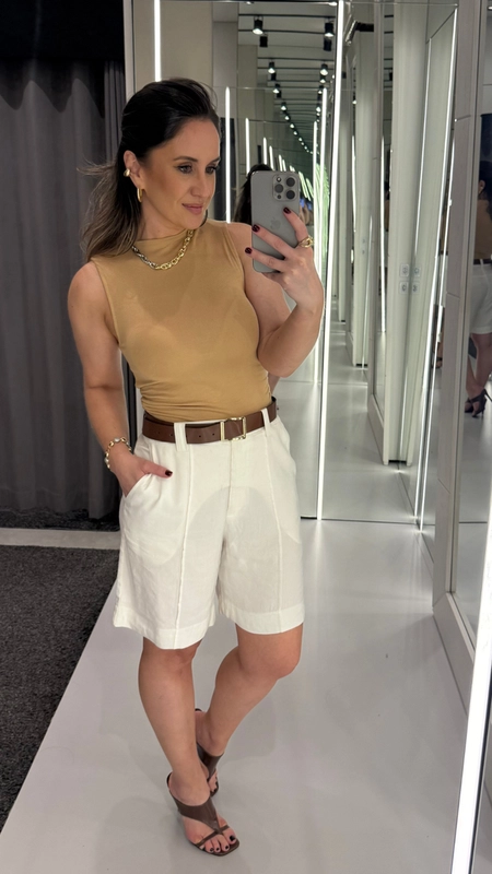 bermuda alfaiataria linho open