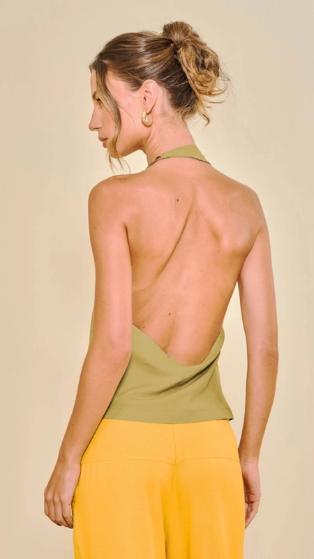 blusa linho frente única open