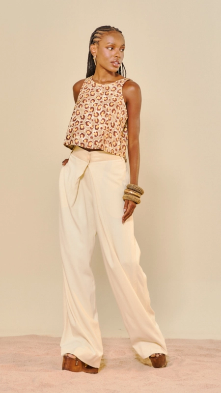 regata linho estampado open