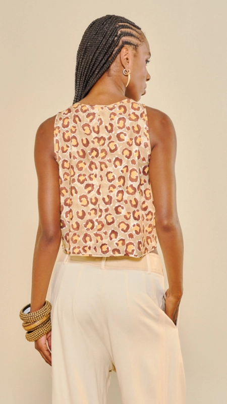 regata linho estampado open