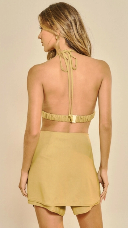 short linho open lenço