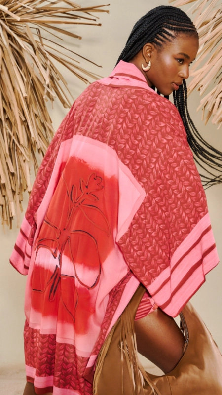 kimono estampado bordado open