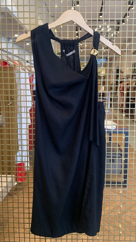 vestido curto linho open