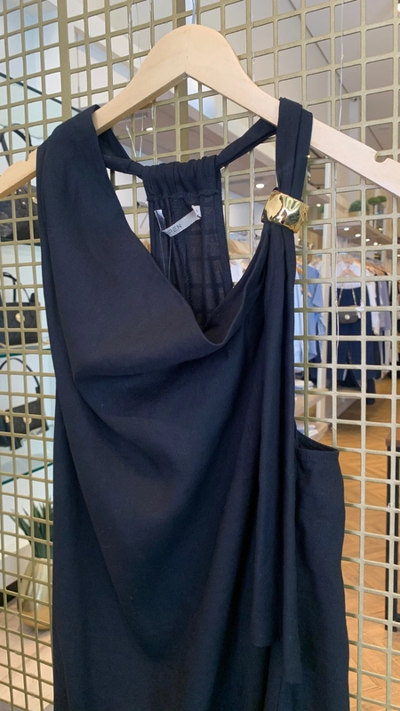 vestido curto linho open