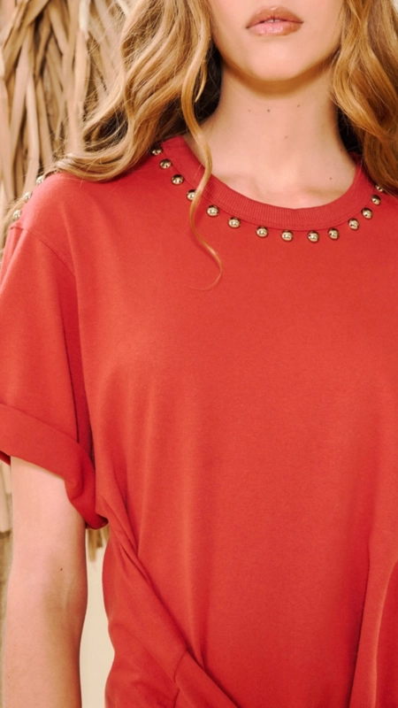 vestido curto tshirt amarração open