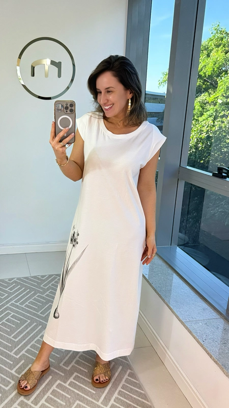 vestido maxi malha bulbos carinho borda barroca