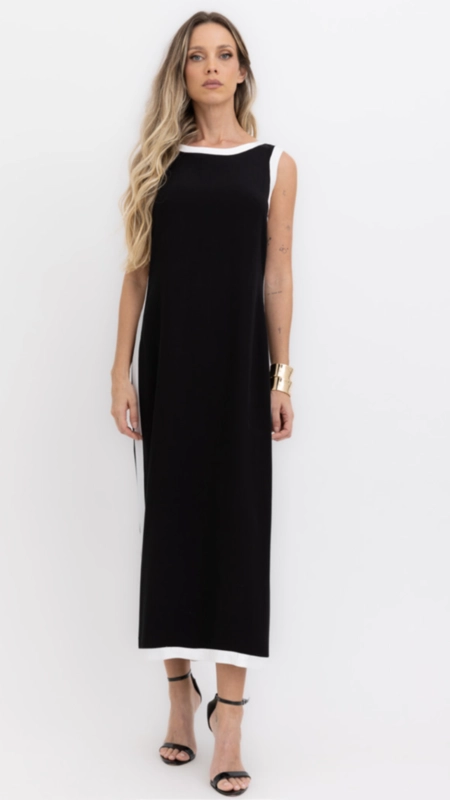 vestido regata bicolor sensoriale borda barroca