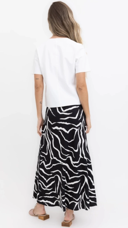 saia midi abstrato visco borda barroca