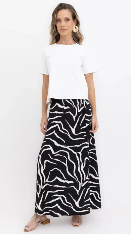 saia midi abstrato visco borda barroca