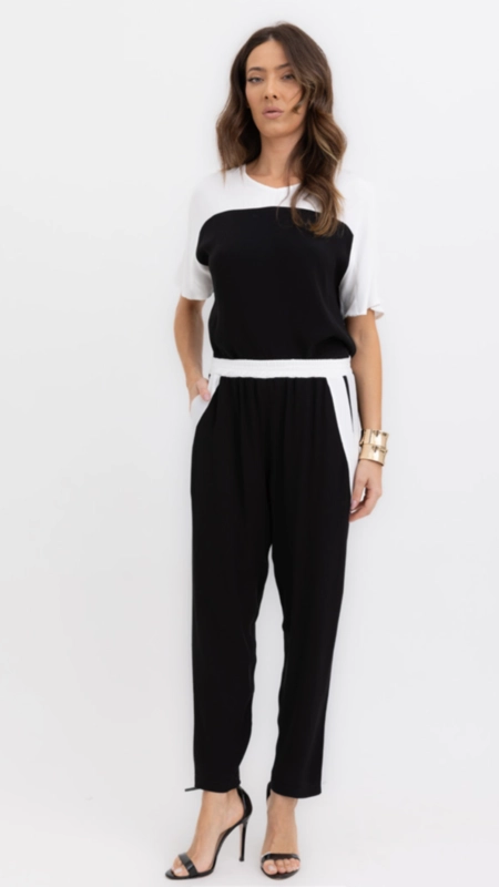 calça bicolor sensoriale borda barroca