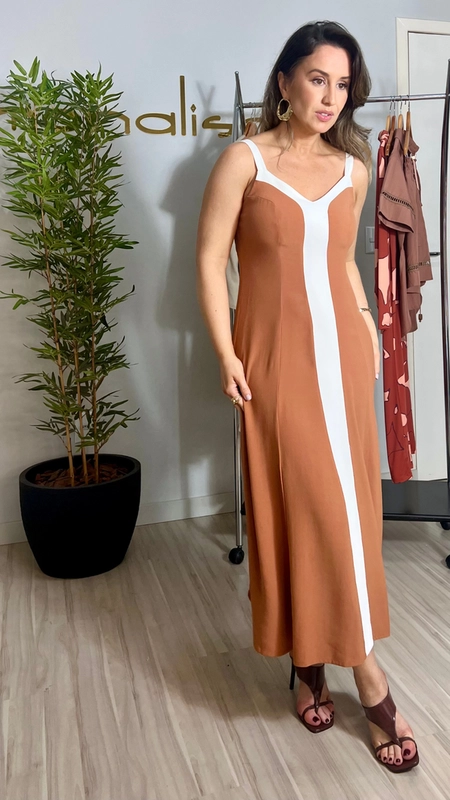 vestido alça bicolor sensoriale borda barroca