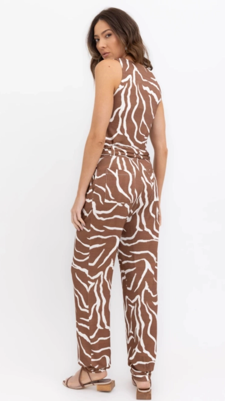 calça barrel abstrato visco borda barroca