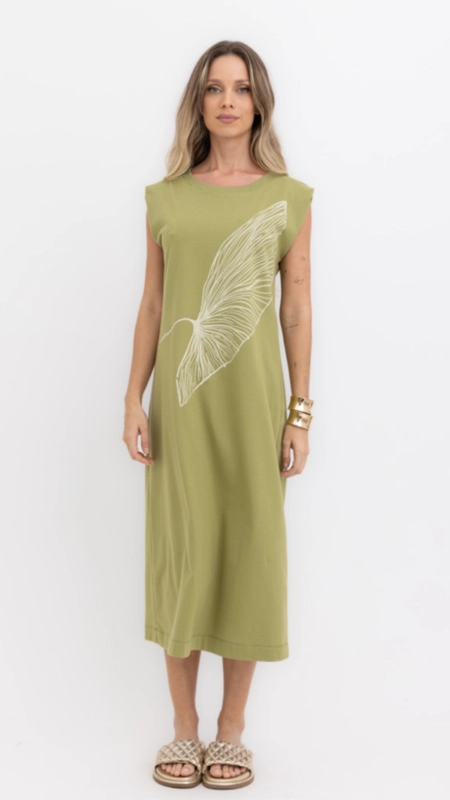 vestido maxi malha follhas carinho borda barroca