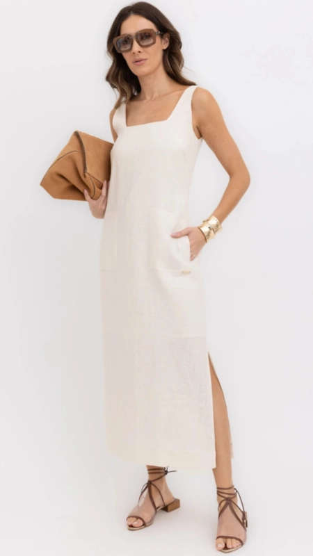 vestido midi linho 100% borda barroca