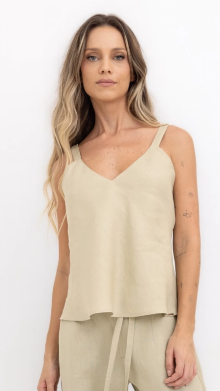 regata linho 100% borda barroca