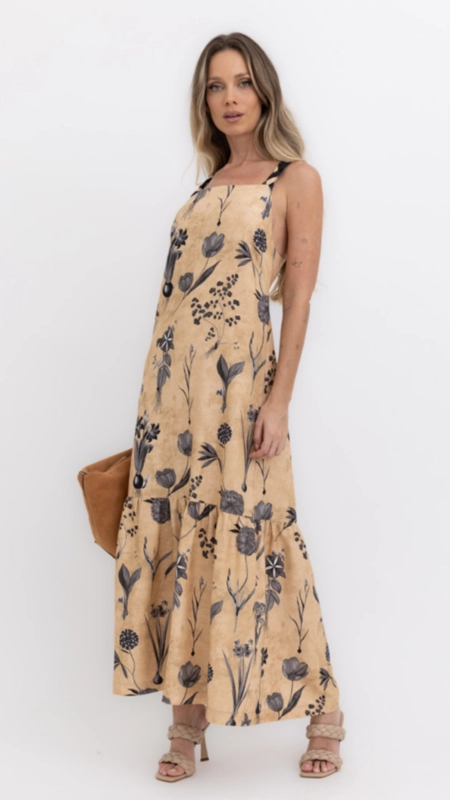 vestido alongado bulbos borda barroca