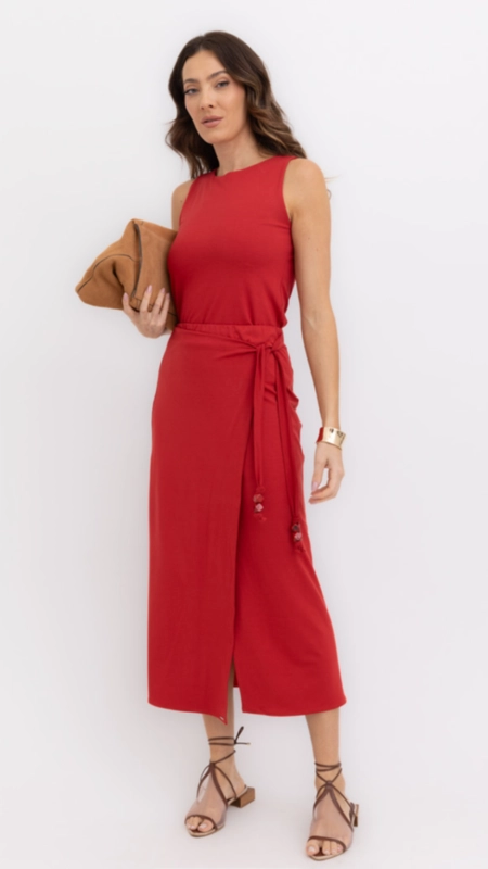 saia midi malha crepe pareo borda barroca