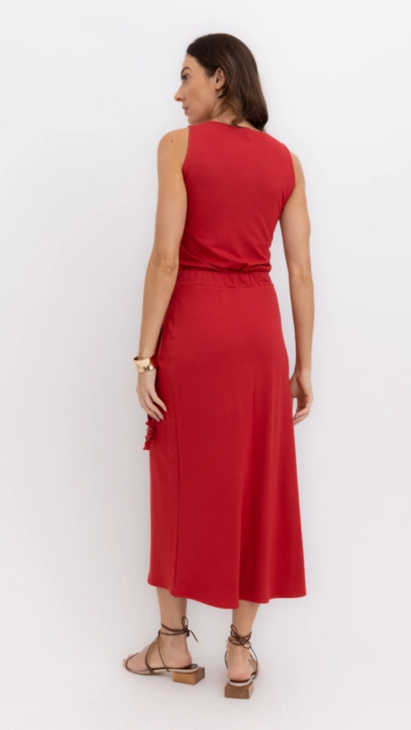 saia midi malha crepe pareo borda barroca