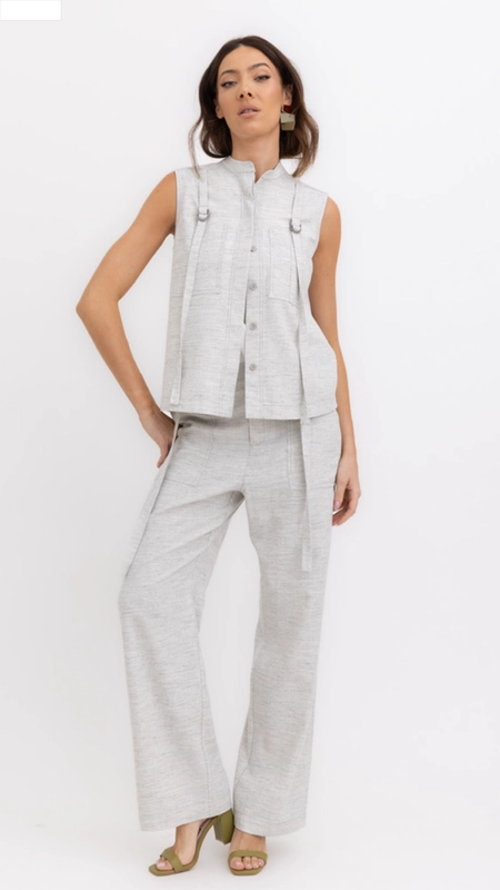 camisa sem manga fleime borda barroca