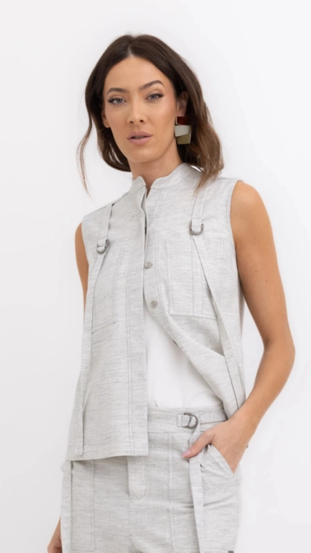 camisa sem manga fleime borda barroca