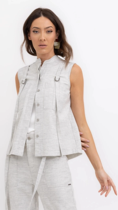 camisa sem manga fleime borda barroca