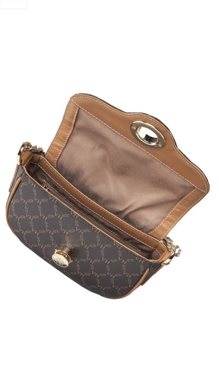 Bolsa lock baby messenger chain victor hugo elos canvas couro