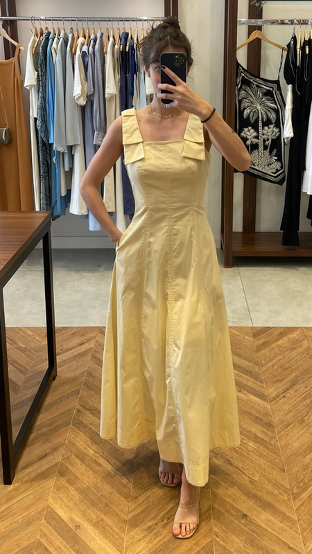 vestido midi tricoline charm