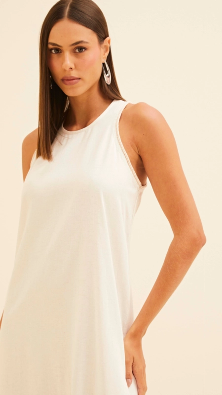 vestido midi forum linho clean