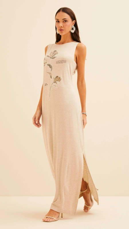 vestido midi forum viscolinho botanical