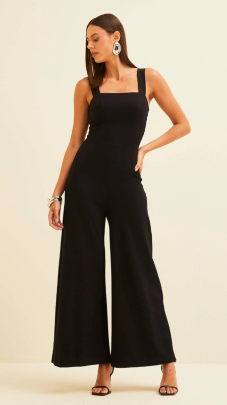 macacão cropped forum malha crepe