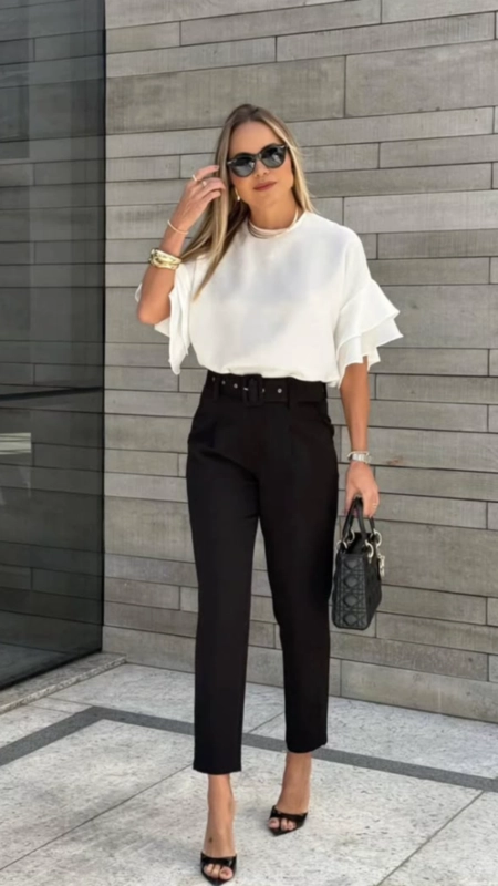 blusa crepe manga dupla