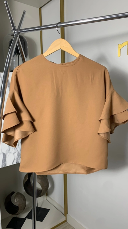 blusa crepe manga dupla