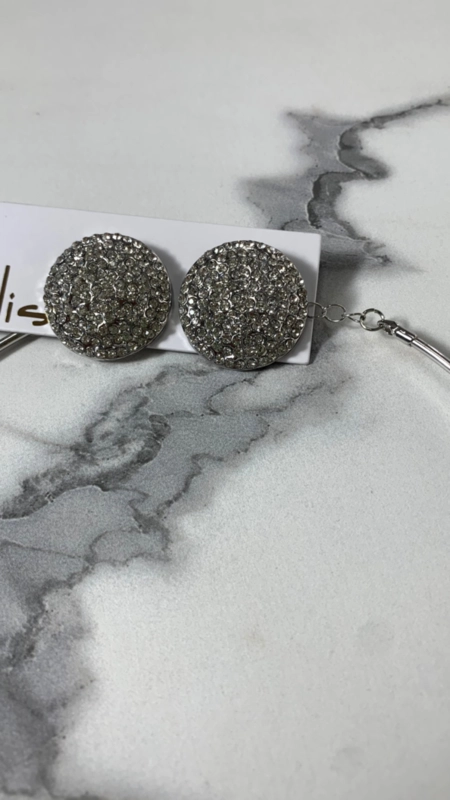 cj colar e brinco cristal impact