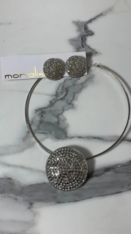 cj colar e brinco cristal impact