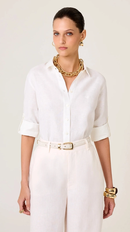 camisa dudalina ml regular linho 100%